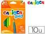 Carioca Lápices de Colores Baby 2 Años Caja de 10 Colores Surtidos Madera Triangular