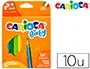 Carioca Lápices de Colores Baby 2 Años Caja de 10 Colores Surtidos Madera Triangular