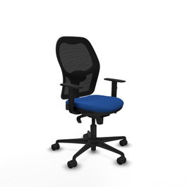 PIQUERAS Y CRESPO Silla de oficina Jorquera con mecanismo Sincro, azul y negro