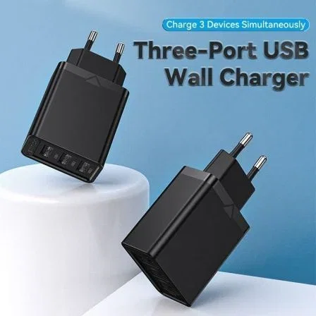 Vention FEAB0-EU Cargador de Pared con 3 Puertos USB-A (12W/12W/12W) Carga Rápida Max 17W para Teléfonos y Tabletas