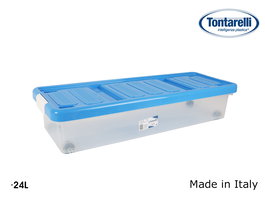 Inde Caja Almacenaje Baja con Ruedas 24 L Transparente 79 x 28.7 x 16.8 cm (6 Unidades)