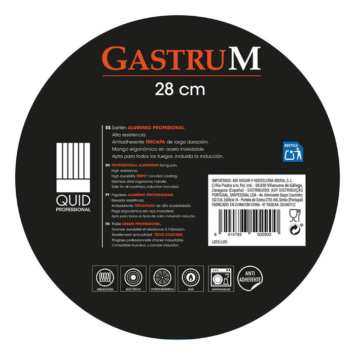 Sartén Aluminio Inducción Gastrum Quid Professional 28 cm (6 Unidades)