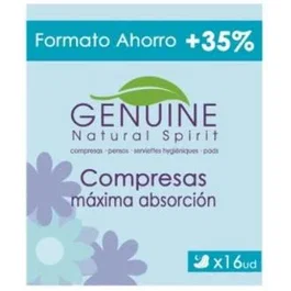 GENUINE Compresa De Noche 16 Ud. Con 8 Capas de Protección y Máxima Absorción