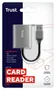 Trust Lector de Tarjetas Dalyx Fast USB 3.2 Gen 1 para SD y microSD, Carcasa de Aluminio, Velocidad hasta 104 MB/s, Incluye Cable Corto - 013R00587
