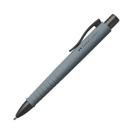 Faber-Castell Bolígrafo Retráctil Polly Ball Urban Gris Piedra, Tinta Azul