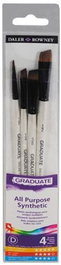 Pincel Daler Rowney Graduate Planos Mango Corto Blister De 4
