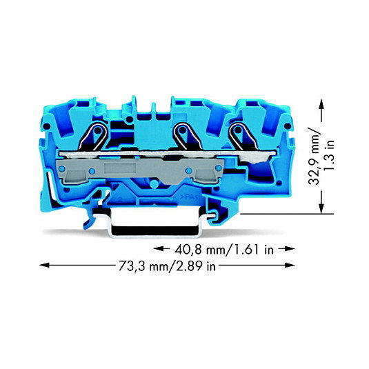 WAGO Durchgangsklemme 3-Leiter 2006-1304 6qmm azul