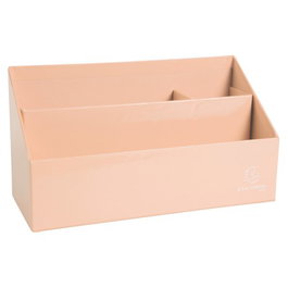 Organizador Sobremesa Exacompta Aquarel Carton Forrado 3 Compartimentos Coral