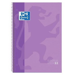 Oxford Classic Europeanbook 1 Write&Erase Cuaderno A4+ 5x5 mm Microperforado Tapa Dura Malva (Set de 5) (Set de 5)