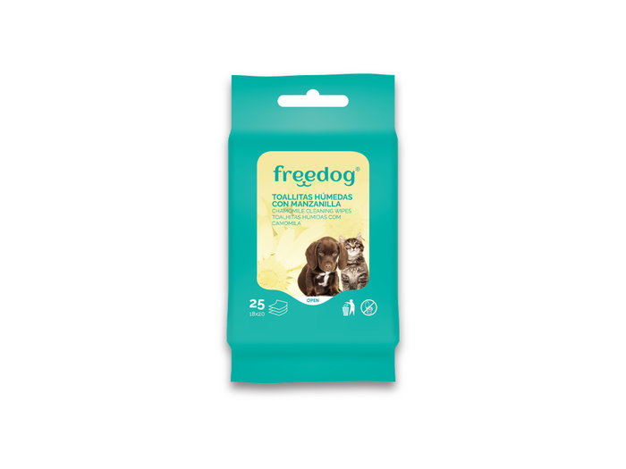 Freedog Toallitas Húmedas Manzanilla Pocket 25ud 18x20cm Freedog Toallitas Húmedas Manzanilla Pocket 25ud 18x20cm