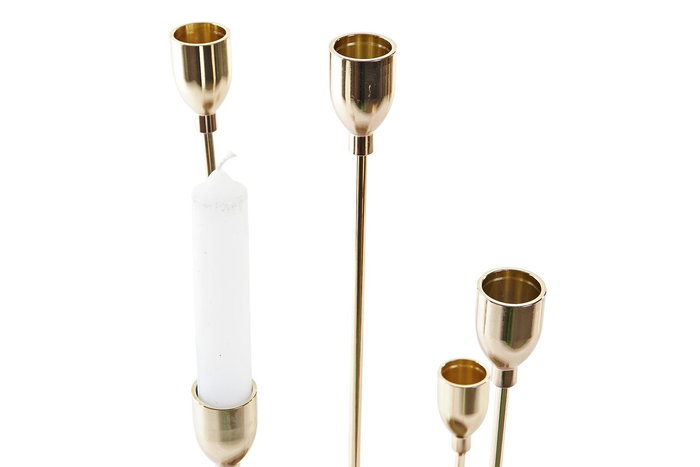 DKD Home Decor Candelabro Dorado 20 x 38 x 20 cm (2 Unidades) DKD Home Decor Candelabro Dorado 20 x 38 x 20 cm (2 Unidades)