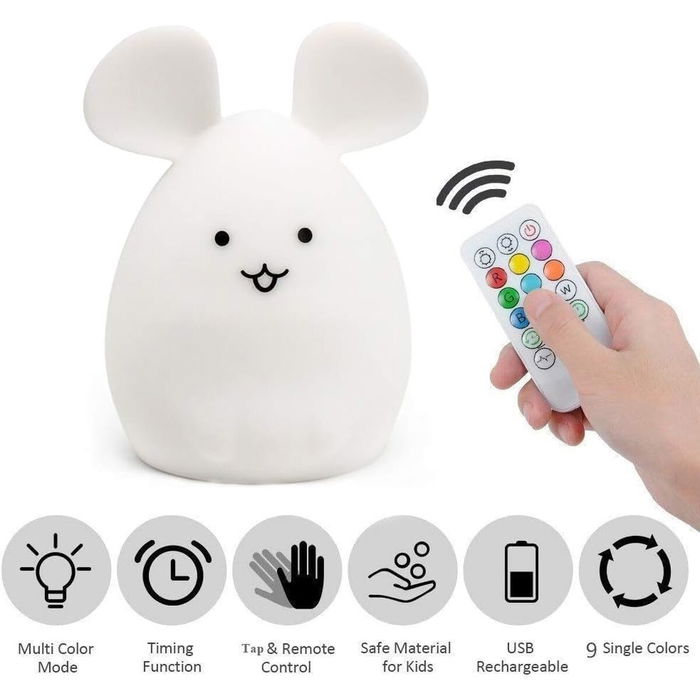 Lámpara infantil Mouse con Altavoz Bluetooth Lámpara infantil Mouse con Altavoz Bluetooth