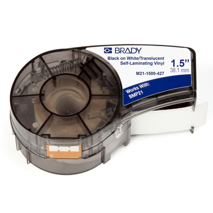 Brady BMP21-PLUS; BMP21-LAB; BMP21; IDPAL; LABPAL Cinta de Vinilo Autolaminable 38.10 mm X 4.30 m Brady BMP21-PLUS; BMP21-LAB; BMP21; IDPAL; LABPAL Cinta de Vinilo Autolaminable 38.10 mm X 4.30 m