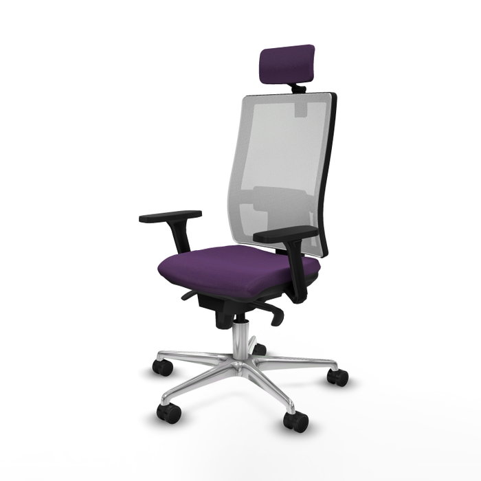 PIQUERAS Y CRESPO Silla de oficina Horna con Mecanismo Sincro Morado y Blanco