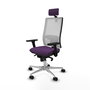 PIQUERAS Y CRESPO Silla de oficina Horna con Mecanismo Sincro Morado y Blanco