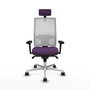 PIQUERAS Y CRESPO Silla de oficina Horna con Mecanismo Sincro Morado y Blanco