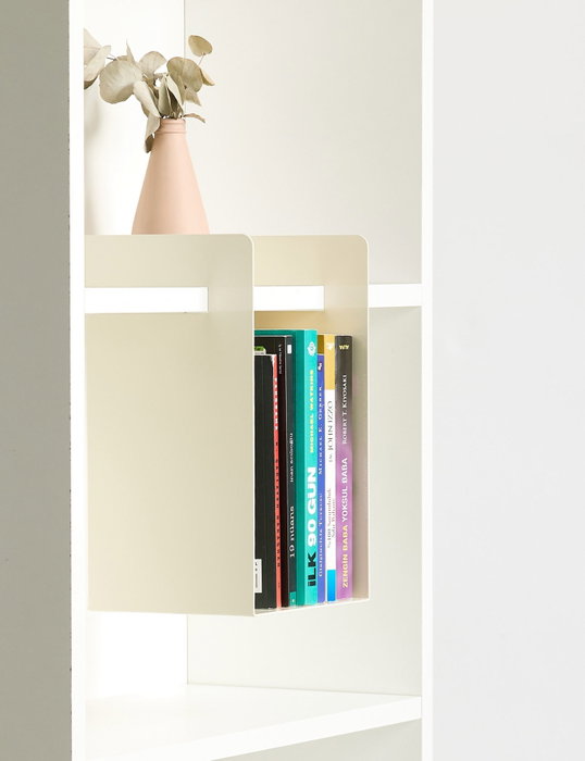Hanah Home Soporte de Libros de Metal Crema 18x19x15.5 cm Hanah Home Soporte de Libros de Metal Crema 18x19x15.5 cm