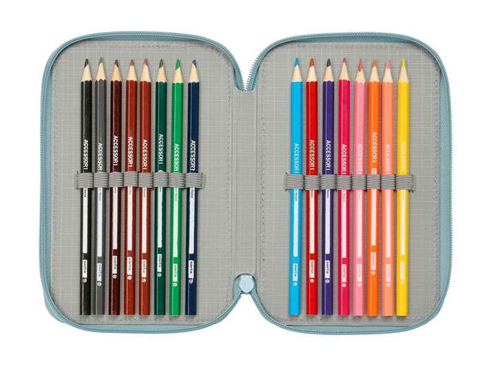 Safta Plumier Triple Wicked 12,5x19,5x5,5cm con 37 piezas