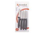 Kinvara Set de 4 Cuchillos Peladores Negros con Acero Inoxidable 2CR14, 26.2x12.5x1 cm (Set de 12)