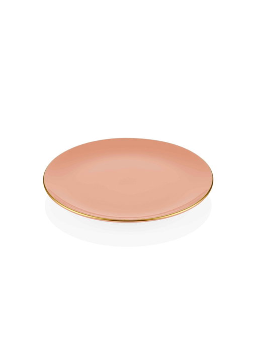 Hermia BSC0015 Juego de Platos de Postre de Cerámica, 6 Piezas, Color Salmón