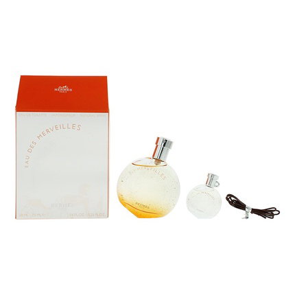 Hermes Set Eau des Merveilles Eau De Toilette para mujer de 50 ml y miniatura de 7.5 ml Hermes Set Eau des Merveilles Eau De Toilette para mujer de 50 ml y miniatura de 7.5 ml