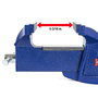 Workpro Tornillo de Banco 150 mm Mordazas Endurecidas Acero Laqueado Ancho Mordaza 150mm Apertura 125mm Azul