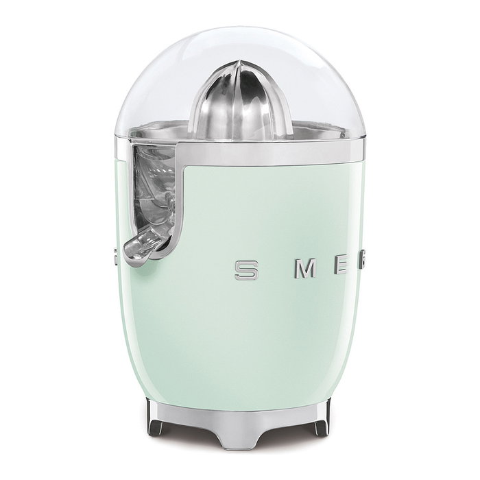 Smeg CJF11PGEU Exprimidor de Cítricos, Verde Pastel, 1 Velocidad, Función Antigoteo, Potencia 70 W, Exprimidor Manual de Acero Inoxidable y Plástico