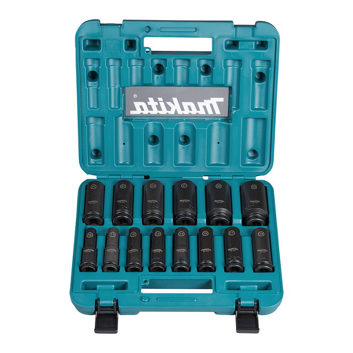 Makita Juego de llaves de impacto de 14 piezas 1/2 pulg. Impact Black Makita Juego de llaves de impacto de 14 piezas 1/2 pulg. Impact Black