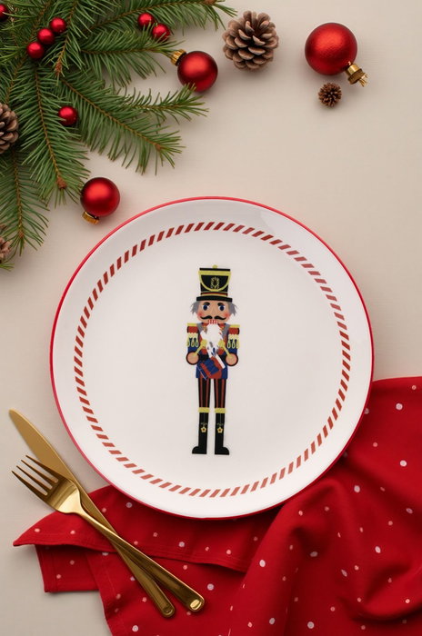 Hermia Ylbtat7 Juego de Platos de Postre Navideños de Porcelana, 6 Piezas