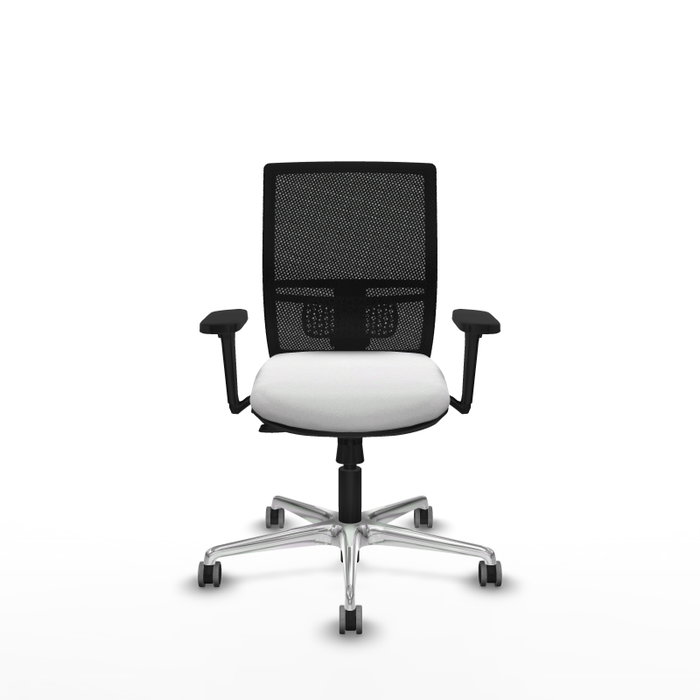 PIQUERAS Y CRESPO Silla de oficina Yunquera con mecanismo Sincro/Traslack, Blanco y Negro