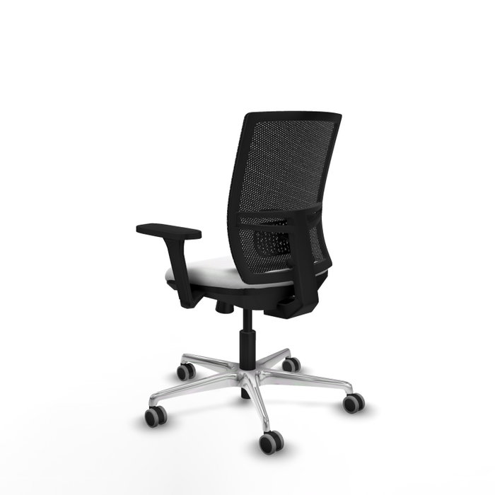 PIQUERAS Y CRESPO Silla de oficina Yunquera con mecanismo Sincro/Traslack, Blanco y Negro