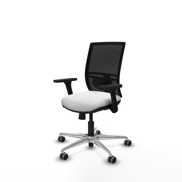 PIQUERAS Y CRESPO Silla de oficina Yunquera con mecanismo Sincro/Traslack, Blanco y Negro