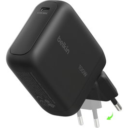 Belkin BoostCharge 100W USB-C GaN Cargador de Pared Negro con Enchufe EU