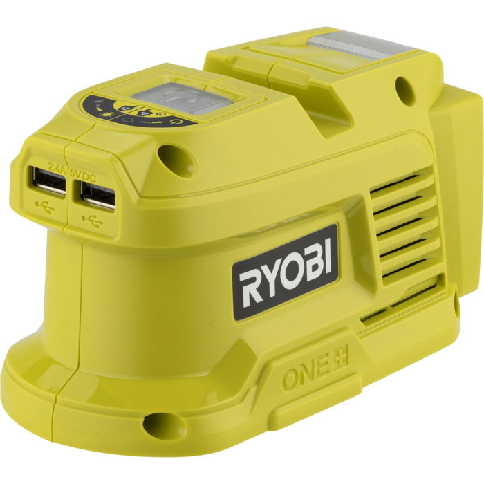 Ryobi RY18BI150A-0 Inversor de potencia 18V 230V/150W con 2 puertos USB Ryobi RY18BI150A-0 Inversor de potencia 18V 230V/150W con 2 puertos USB
