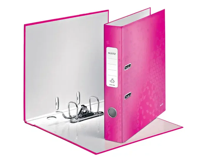 Leitz Archivador de palanca WOW cartón forrado Din A4 50 mm fucsia