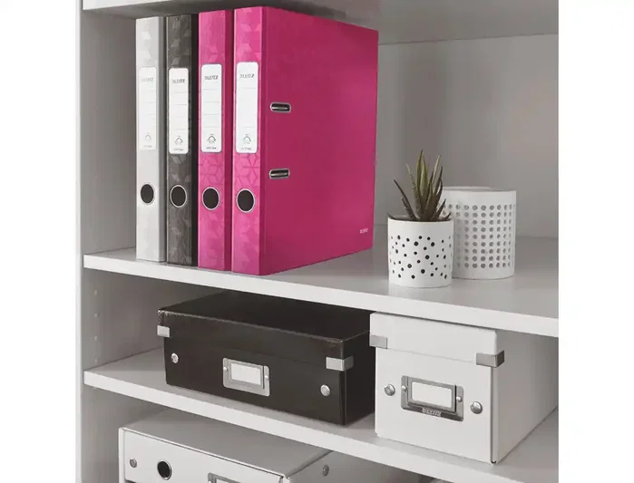 Leitz Archivador de palanca WOW cartón forrado Din A4 50 mm fucsia