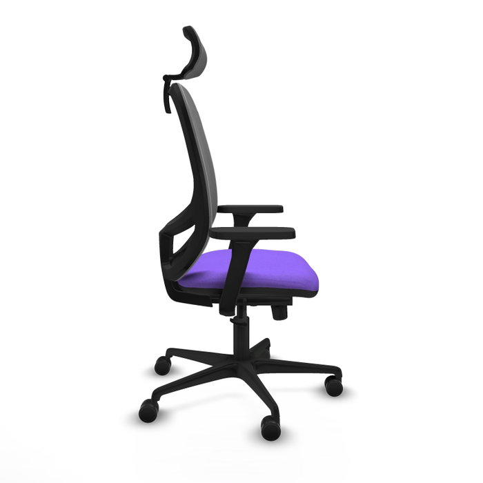 PIQUERAS Y CRESPO Silla de oficina Cilanco con mecanismo Sincro, Tela Lila y Malla Gris