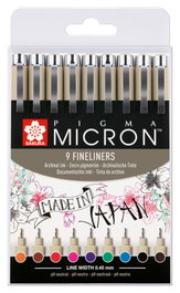 Sakura Sakura Pigma Micron 05 estuche de 9 colores