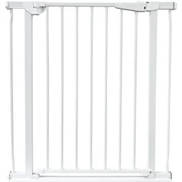 Dreambaby DRE9312742894634 Barrera de Seguridad Infantil con Cierre Automático Avanzado y Base Baja, para Niños de 75-81 cm y 76 cm de Altura, Color Blanco
