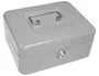 Q-connect Caja caudales Plata 200x160x90 mm con portamonedas y bandeja extraíble