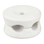 F-Line Sujetacables Porcelana Redondo Doble Blanco, Ø32 x 18.6 mm, 5 Unidades, para Techo o Pared, Cable Tubular y Trenzado