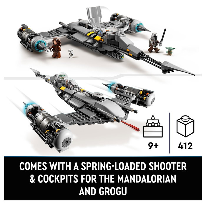 LEGO 75325 Star Wars N-1 Starfighter de The Mandalorian, Juego de Construcción para Niños de 9+ Años, 412 Piezas, Multicolor