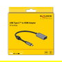 DeLOCK Adaptador Activo USB Type-C a HDMI, DP Alt Mode, 4K Ultra HD a 60Hz, HDR, Longitud de Cable 0.2m, Compatible con Windows y macOS, Negro/Gris