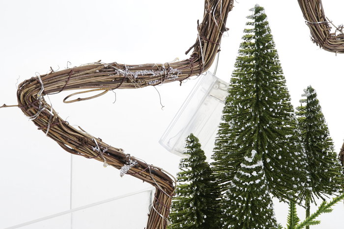 DKD Home Decor Decoración Colgante Navidad Alpina Verde Blanco Ratán LED 2 Unidades 10 x 43 x 43 cm DKD Home Decor Decoración Colgante Navidad Alpina Verde Blanco Ratán LED 2 Unidades 10 x 43 x 43 cm