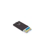 Piquadro Tarjetero Black Square de cuero con sistema deslizante cuadrado Marrón