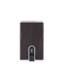 Piquadro Black Square Tarjetero de Cuero con Sistema Deslizante Cuadrado Marrón