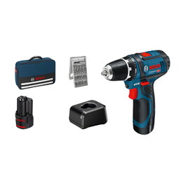 Bosch GSR 12V-15 Professional Taladro/Atornillador Inalámbrico con 2 Baterías de 2,0 Ah