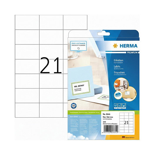 HERMA Etiquetas Premium A4 70x42,3 mm Papel Blanco 210 uds. HERMA Etiquetas Premium A4 70x42,3 mm Papel Blanco 210 uds.