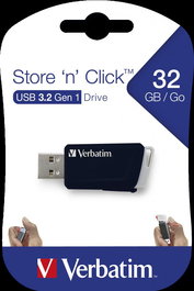 Verbatim Pendrive Store'N'Click 32GB USB 3.2 Gen 1 con Mecanismo Slide and Lock, Negro