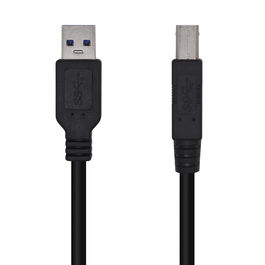 AISENS - CABLE USB 3.0 IMPRESORA TIPO A/M-B/M, NEGRO, 2.0M